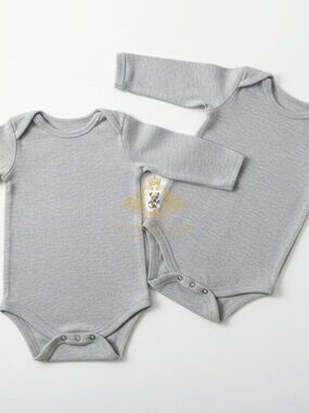 NWT Cute Long Sleeve Baby Onesies One-Piece Bodysuit Kids White Various Sizes